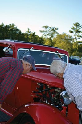 Classic Cars
Classic car enthusiasts from the area gathered Monday nights throughout the summer, riding up in their shiny antique cars and pulling up a lawn chair to sit back and reminisce about the good old days to the sounds of music from the ‘50s and ‘60s. October 12 will be the final classic car show of the year at Plumb Corner, and the biggest. There will be food, a DJ, vendors, and trophies for the top 50 car entries. Photo by Jean Perry
