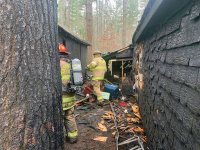 Scout Camp Fire
Marion Boy Scouts Troop 32 and Cub Scouts Pack 32 are in need of assistance after a March 8 brush fire destroyed buildings and equipment at Camp Hadley. Marion Fire reported on its Facebook page that the department received a 911 call for a brushfire that got away from an adjacent property owner. Engine No. 1 arrived to discover the fire had quickly spread to both of the outbuildings used by Camp Hadley. Mutual aid followed from Wareham, Mattapoisett and Rochester Fire departments, 
