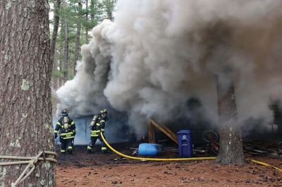 Scout Camp Fire
Marion Boy Scouts Troop 32 and Cub Scouts Pack 32 are in need of assistance after a March 8 brush fire destroyed buildings and equipment at Camp Hadley. Marion Fire reported on its Facebook page that the department received a 911 call for a brushfire that got away from an adjacent property owner. Engine No. 1 arrived to discover the fire had quickly spread to both of the outbuildings used by Camp Hadley. Mutual aid followed from Wareham, Mattapoisett and Rochester Fire departments, 
