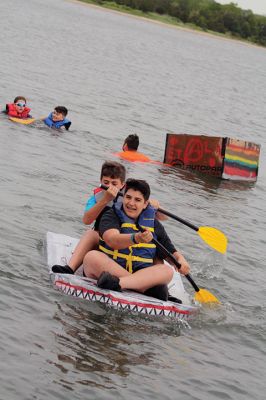 Cardboard Boats
SCOPE Week meant big fun at the beach in Mattapoisett for ORR Junior High seventh-graders who built their own boats and then raced them on June 5 in Mattapoisett. While half the students head off for Survival, the others enjoy a week of equally challenging tasks of the 40-year tradition of SCOPE that gives students a chance to learn while learning about themselves and each other. Photos by Jean Perry
