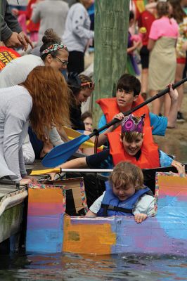 Cardboard Boats
SCOPE Week meant big fun at the beach in Mattapoisett for ORR Junior High seventh-graders who built their own boats and then raced them on June 5 in Mattapoisett. While half the students head off for Survival, the others enjoy a week of equally challenging tasks of the 40-year tradition of SCOPE that gives students a chance to learn while learning about themselves and each other. Photos by Jean Perry
