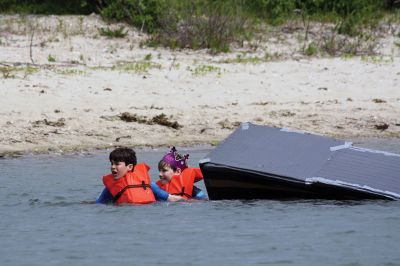 Cardboard Boats
SCOPE Week meant big fun at the beach in Mattapoisett for ORR Junior High seventh-graders who built their own boats and then raced them on June 5 in Mattapoisett. While half the students head off for Survival, the others enjoy a week of equally challenging tasks of the 40-year tradition of SCOPE that gives students a chance to learn while learning about themselves and each other. Photos by Jean Perry
