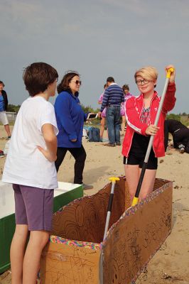 Cardboard Boats
SCOPE Week meant big fun at the beach in Mattapoisett for ORR Junior High seventh-graders who built their own boats and then raced them on June 5 in Mattapoisett. While half the students head off for Survival, the others enjoy a week of equally challenging tasks of the 40-year tradition of SCOPE that gives students a chance to learn while learning about themselves and each other. Photos by Jean Perry
