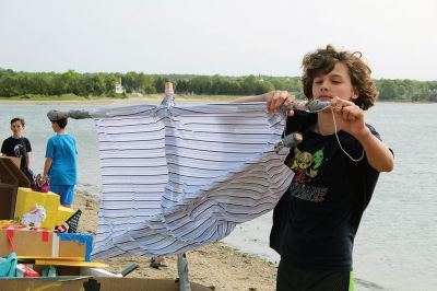 Cardboard Boats
SCOPE Week meant big fun at the beach in Mattapoisett for ORR Junior High seventh-graders who built their own boats and then raced them on June 5 in Mattapoisett. While half the students head off for Survival, the others enjoy a week of equally challenging tasks of the 40-year tradition of SCOPE that gives students a chance to learn while learning about themselves and each other. Photos by Jean Perry
