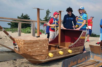 Cardboard Boats
SCOPE Week meant big fun at the beach in Mattapoisett for ORR Junior High seventh-graders who built their own boats and then raced them on June 5 in Mattapoisett. While half the students head off for Survival, the others enjoy a week of equally challenging tasks of the 40-year tradition of SCOPE that gives students a chance to learn while learning about themselves and each other. Photos by Jean Perry
