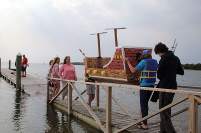 Cardboard Boats
SCOPE Week meant big fun at the beach in Mattapoisett for ORR Junior High seventh-graders who built their own boats and then raced them on June 5 in Mattapoisett. While half the students head off for Survival, the others enjoy a week of equally challenging tasks of the 40-year tradition of SCOPE that gives students a chance to learn while learning about themselves and each other. Photos by Jean Perry
