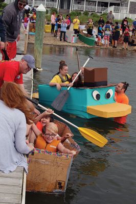 Cardboard Boats
SCOPE Week meant big fun at the beach in Mattapoisett for ORR Junior High seventh-graders who built their own boats and then raced them on June 5 in Mattapoisett. While half the students head off for Survival, the others enjoy a week of equally challenging tasks of the 40-year tradition of SCOPE that gives students a chance to learn while learning about themselves and each other. Photos by Jean Perry
