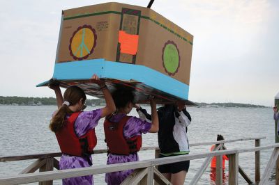 Cardboard Boats
SCOPE Week meant big fun at the beach in Mattapoisett for ORR Junior High seventh-graders who built their own boats and then raced them on June 5 in Mattapoisett. While half the students head off for Survival, the others enjoy a week of equally challenging tasks of the 40-year tradition of SCOPE that gives students a chance to learn while learning about themselves and each other. Photos by Jean Perry
