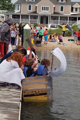 Cardboard Boats
SCOPE Week meant big fun at the beach in Mattapoisett for ORR Junior High seventh-graders who built their own boats and then raced them on June 5 in Mattapoisett. While half the students head off for Survival, the others enjoy a week of equally challenging tasks of the 40-year tradition of SCOPE that gives students a chance to learn while learning about themselves and each other. Photos by Jean Perry
