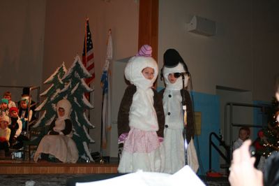 Melton The Warm-Hearted Snowman
The students of Center School performed their holiday production of Melton The Warm-Hearted Snowman to a full house of adoring family members and friends on Thursday December 19th.  Directed by Ms. Willow Dowling the entire student body lent their talents and enthusiasm to this story of a snowman ‘born’ with a warm heart.  Photo by Marilou Newell
