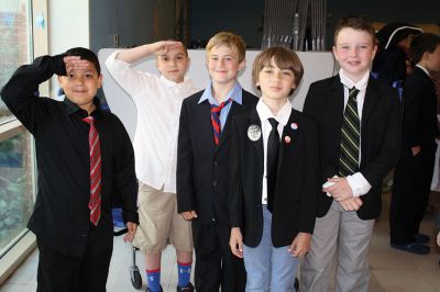 Flag Day
Center School students gathered together with Old Hammondtown students by the Center School flagpole on the morning of Tuesday, June 14, to celebrate Flag Day. The OHS band played a number of tunes, while the Center School students sang patriotic songs and listened to Principal Rose Bowman read a series of poems and writings to remind the children of what the American flag stands for. Afterwards, the third-graders treated the seniors to the school’s annual senior breakfast. Photos by Jean Perry
