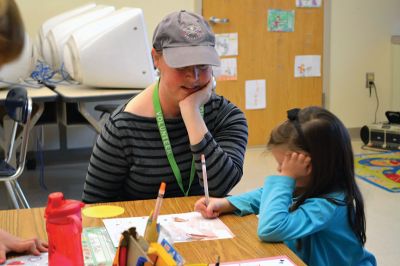 Sergeant Kasey Koch
The Center School students in Jennifer Aarsheim’s first grade class spent the afternoon on November 24 making thank you cards addressed to Sergeant Kasey Koch serving in Afghanistan, who is connected to some local troops who also served in Afghanistan. The students put together care packages as a way to say thank you to our troops this Thanksgiving. Photos by Jean Perry
