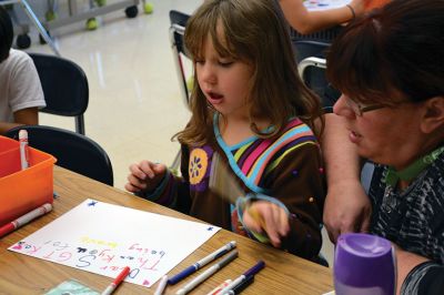 Sergeant Kasey Koch
The Center School students in Jennifer Aarsheim’s first grade class spent the afternoon on November 24 making thank you cards addressed to Sergeant Kasey Koch serving in Afghanistan, who is connected to some local troops who also served in Afghanistan. The students put together care packages as a way to say thank you to our troops this Thanksgiving. Photos by Jean Perry
