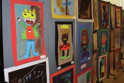 Center School Art Show
The Center School hallways and cafeteria walls were transformed into an art gallery March 12 during the school’s annual Student Art Show. Students chose their favorite work created in art class, taught by Greta Anderson and student teacher Chantal Allen. Photos by Jean Perry
