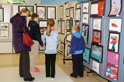 Center School Art Show
The Center School hallways and cafeteria walls were transformed into an art gallery March 12 during the school’s annual Student Art Show. Students chose their favorite work created in art class, taught by Greta Anderson and student teacher Chantal Allen. Photos by Jean Perry
