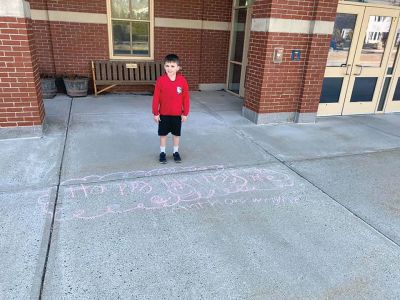 Chalk the Walk
Many folks in the Tri-Town took advantage of the good weather and free time to get out and “Chalk the Walk,” drawing and writing inspiring messages for passers-by to see. Submitted photo
