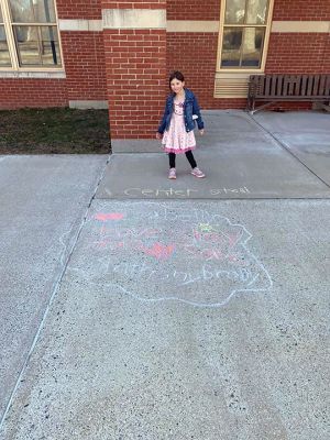 Chalk the Walk
Many folks in the Tri-Town took advantage of the good weather and free time to get out and “Chalk the Walk,” drawing and writing inspiring messages for passers-by to see. Submitted photo
