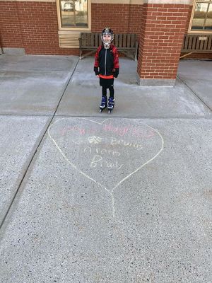 Chalk the Walk
Many folks in the Tri-Town took advantage of the good weather and free time to get out and “Chalk the Walk,” drawing and writing inspiring messages for passers-by to see. Submitted photo
