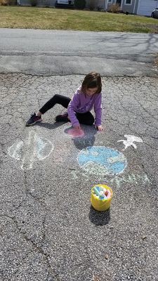 Chalk the Walk
Many folks in the Tri-Town took advantage of the good weather and free time to get out and “Chalk the Walk,” drawing and writing inspiring messages for passers-by to see. Submitted photo
