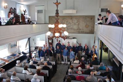 Chanty 7994
The Mattapoisett Museum and Carriage House hosted The New Bedford Sea Chantey Chorus on Sunday afternoon, April 29. The matinee concert featuring a variety of ballads, folk songs and work songs - or chanteys - was played before a full house as patrons filled the old church house to the rafters. Photo by Robert Chiarito
