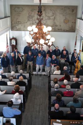 Chanty 7997
The Mattapoisett Museum and Carriage House hosted The New Bedford Sea Chantey Chorus on Sunday afternoon, April 29. The matinee concert featuring a variety of ballads, folk songs and work songs - or chanteys - was played before a full house as patrons filled the old church house to the rafters. Photo by Robert Chiarito
