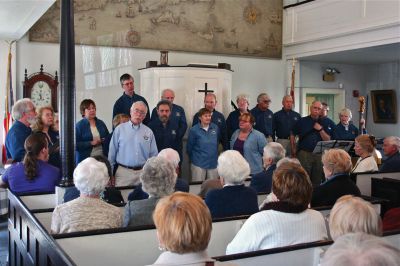 Chanty 8008
The Mattapoisett Museum and Carriage House hosted The New Bedford Sea Chantey Chorus on Sunday afternoon, April 29. The matinee concert featuring a variety of ballads, folk songs and work songs - or chanteys - was played before a full house as patrons filled the old church house to the rafters. Photo by Robert Chiarito
