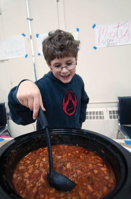 Chili Cook-off
The MattMen of Mattapoisett Congregational Church came together Sunday night, January 25th ,to see who amongst them cooks up the best man-made chili.  Tasting was free to all who came.  Those who wished to vote contributed $5 to The Baby Project of New Bedford.  $518 was raised for The Baby Project. Out of 15 chili cooks who prepared 16 pots of chili, Rory McFee received the most votes for his “Smoky Chili.”.  Bob Field’s “Oyster Chili” came in second place.  Photo by Felix Perez
