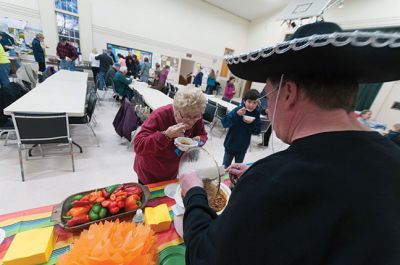 Chili Cook-off
The MattMen of Mattapoisett Congregational Church came together Sunday night, January 25th ,to see who amongst them cooks up the best man-made chili.  Tasting was free to all who came.  Those who wished to vote contributed $5 to The Baby Project of New Bedford.  $518 was raised for The Baby Project. Out of 15 chili cooks who prepared 16 pots of chili, Rory McFee received the most votes for his “Smoky Chili.”.  Bob Field’s “Oyster Chili” came in second place.  Photo by Felix Perez
