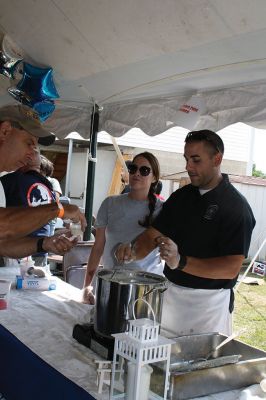 Chowder’s ON! 
…and so is the competition. Public safety employees and professional establishments served up their best chowders during the September 16 Mattapoisett Firefighters Association’s 3rd Annual Chowder Cook-Off. Photos by Jean Perry
