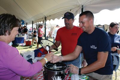 Chowder’s ON! 
…and so is the competition. Public safety employees and professional establishments served up their best chowders during the September 16 Mattapoisett Firefighters Association’s 3rd Annual Chowder Cook-Off. Photos by Jean Perry
