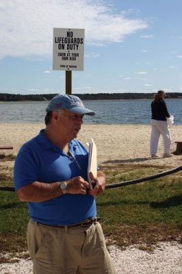 Coastal Sweep
Peter McDonald, in his fourth year of organizing the local chapter of the Ocean Conservancy Coastal Sweep, lead volunteers to clean up beaches in Mattapoisett, Marion and Wareham on September 17, 2011. Photo by Robert Chiarito.
