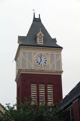 Center School Clock
Behind the clock that faces all four directions at Center School are three levels of mechanics that make the hands move, the bell ring and the machine operate. The clock serves as an in-house museum for schoolchildren to learn about how things worked before the digital age. Photos by Mick Colageo
