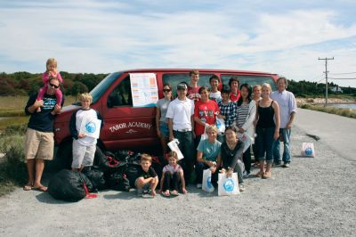 Coastal Sweep
Two faculty members and 15 students from Tabor Academy joined an effort in late September to clean up Buzzards Bay. The group picked up debris from the public beach at Planting Island causeway and worked all around the island. Photo courtesy of Peter McDonald.
