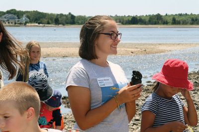 Shining Tides in Mattapoisett
Children explored the shore with Cassie Lawson and Becca Stroud from the Buzzards Bay Coalition on July 31 at Shining Tides in Mattapoisett, enjoying a scavenger hunt along with the exploration of sea animal habitats. Photos by Jean Perry
