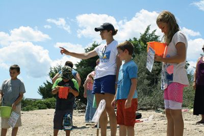 Shining Tides in Mattapoisett
Children explored the shore with Cassie Lawson and Becca Stroud from the Buzzards Bay Coalition on July 31 at Shining Tides in Mattapoisett, enjoying a scavenger hunt along with the exploration of sea animal habitats. Photos by Jean Perry
