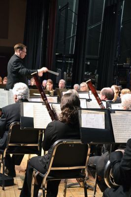 Con Spirito
The Tri-County Symphonic Band, under the direction of Philip Sanborn, performed its Con Spirito program on Sunday February 2 at the Old Rochester Regional High School auditorium. In its 52nd concert season, the band welcomed guest French Horn Instrumentalist Roger Haber, and recognized Trumpeter Edith Pliskin on her 94th birthday coming up next week. The next performance “New York, New York” will be held at Tabor Academy on Sunday, March 16. Photo by Jean Perry
