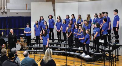 Friends of Old Rochester Music
The Friends of Old Rochester Music (F.O.R.M.) recently held their Scholarship concerts in the ORR High School gymnasium, featuring all five ORR districts. Choirs performed on March 5 and bands on March 12. The Sippican Chorus featured soloists Olivia Crillo and Gigi Arone. Choral music teachers Sarah Leahy (Old-Hammondtown) and Susan Audette (Rochester Memorial School) directed their respective choruses. Photos courtesy ORR District
