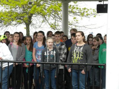 Concert in the Park
 It’s a windy wet day but it didn’t dampen the spirits of the musicians at Shipyard Park On Thursday May 23. The Junior High band and Chorus entertained the masses through the gusts and mist for a grand kick off to the summer concert season. Photos by Paul Lopes
