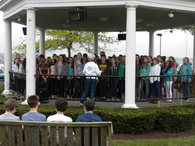 Concert in the Park
 It’s a windy wet day but it didn’t dampen the spirits of the musicians at Shipyard Park On Thursday May 23. The Junior High band and Chorus entertained the masses through the gusts and mist for a grand kick off to the summer concert season. Photos by Paul Lopes
