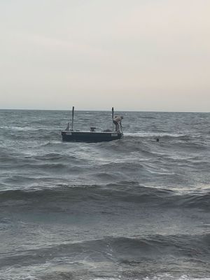 Crescent Beach
Last Saturday, the diving raft at Crescent Beach, Mattapoisett broke loose. Several (mostly older) residents held it from beaching in rough waters for approximately an hour while waiting for help from Mattapoisett Boatyard and while trying to reach a young volunteer who coordinates all things related to the raft. Photos courtesy Jennifer M. Capobianco
