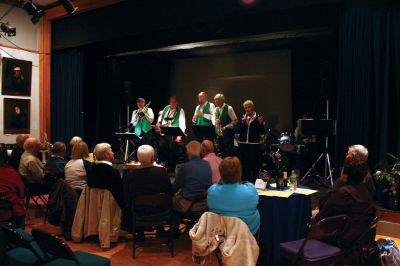 Dixie Diehards
The Foxoboro based Dixie Diehards brought their authentic brand of ragtime, blues and dixieland jazz to the Marion Art Center on Saturday evening, May 2. Area music lovers were treated to the band's tribute to Fats Waller as the Art Center presented their Springtime Cabaret concert. Photo by Robert Chiarito.
