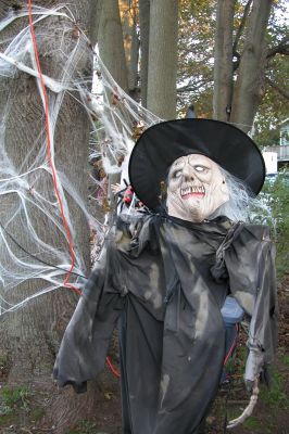 House of Horrors!
Spooky setpieces are strewn throughout the Haunted Yard display located at 57 Fort Street in Fairhaven (across from the Fairhaven Shipyard). This annual Terror Tradition is hosted by the father and son team of Richard and Matthew Brodeur to benefit local Shriners Hospitals. The yard is open to visitors  if you dare!  every Friday and Saturday night from dusk until 9:30 pm and on Sundays from dusk until 9:00 pm throughout the month of October, including Halloween night. (Photo by Kenneth J. Souza).
