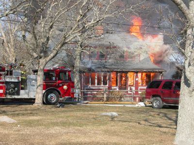 Fatal Fire
A devastating house fire at 13 Briar Road in the Point Connett area of Mattapoisett claimed the life of the sole occupant, 72-year-old Carlton Cook, on Sunday afternoon, February 3. (Photo by Paul Lopes).
