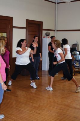 Defense
Trish Akins and Dara Midwood teach Tri-Town women a free lesson in self-defense at the Mattapoisett Council on Aging classroom at the Center School on Friday mornings. For more information on this class (open to all ages), call the COA at 508-758-4110. Photos by Anne OBrien-Kakley.
