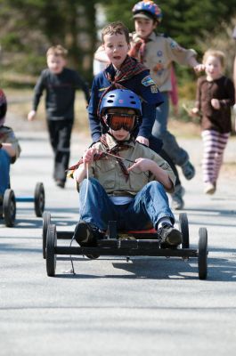 Ready, Set, Go!
On Sunday, March 21, 2010 The Marion Cub Scouts Pack 32 revived the annual soap-box derby after a three-year absence. Scouts raced carts down Holmes Street in Marion for a chance to help make their den the fastest in the pack. After several races and dozens of trips up and down the hill, the Webelos II Den went home with the title. Photos by Felix Perez.
