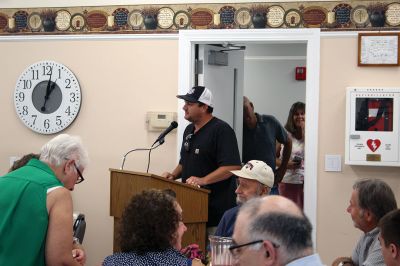 Jimmy Dexter
Jimmy Dexter received his long-awaited Old Rochester Regional High School honorary diploma from Superintendent of Schools Mike Nelson and ORR Principal Mike Devoll during an August 26 luncheon held at the Rochester Senior Center. Andrew Daniel, Rochester facilities manager who was instrumental in bringing the petition to Nelson’s attention, and Dexter’s sister Debbie Townsend both shared words with the packed house that turned out in Dexter’s honor. 
