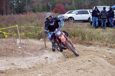 Plymouth Sands Trail Riders 
On Sunday, October 28, the Plymouth Sands Trail Riders bike club held a hare scramble at the Mattapoisett landfill.  The club, which boasts over 300 members from all around New England, had over 100 riders participate in the event.  Riders from teens up to seniors took off for the 40 minute races around the 2.5 mile wooded track.  Proceeds from the event will be part of an annual donation the club makes to fund cystic fibrosis research. Photo by Eric Tripoli
