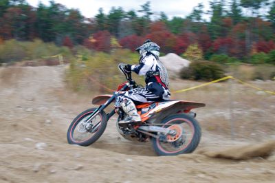 Plymouth Sands Trail Riders 
On Sunday, October 28, the Plymouth Sands Trail Riders bike club held a hare scramble at the Mattapoisett landfill.  The club, which boasts over 300 members from all around New England, had over 100 riders participate in the event.  Riders from teens up to seniors took off for the 40 minute races around the 2.5 mile wooded track.  Proceeds from the event will be part of an annual donation the club makes to fund cystic fibrosis research. Photo by Eric Tripoli
