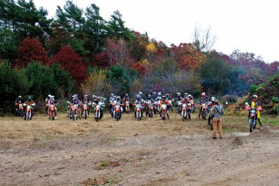 Plymouth Sands Trail Riders 
On Sunday, October 28, the Plymouth Sands Trail Riders bike club held a hare scramble at the Mattapoisett landfill.  The club, which boasts over 300 members from all around New England, had over 100 riders participate in the event.  Riders from teens up to seniors took off for the 40 minute races around the 2.5 mile wooded track.  Proceeds from the event will be part of an annual donation the club makes to fund cystic fibrosis research. Photo by Eric Tripoli
