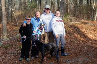 Hot to Trot
The third annual “Hot to Trot” dog walk hosted by the Sippican Lands Trust brought about 20 dogs and at least twice as many humans out for a post-Thanksgiving walk at the SLT’s White Eagle property in Marion on November 29. The property is about 1,200 contiguous acres of conservation land including 24 acres of cranberry bogs. Photos by Colin Veitch
